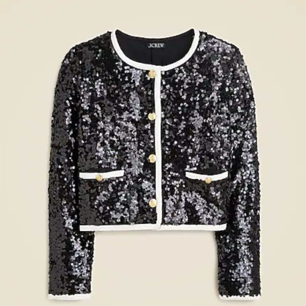 JCrew Mariner Jersey Lady Jacket with Sequins